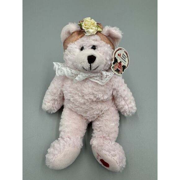 2003 MARCH OF DIMES Plushland Pink Beanie Teddy Bear Sugar N Spice I Love Mom 8” - Picture 1 of 9